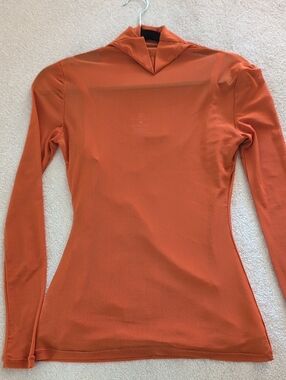 New York & Company Pumpkin Sheer Mock Neck Turtleneck With Matching Cami XS